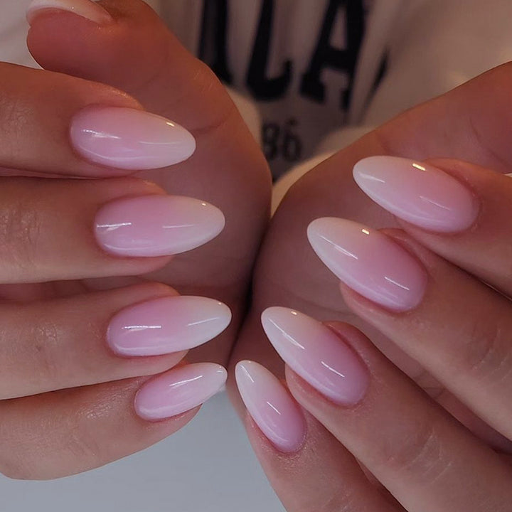Artful Nail Extensions with Elegant Ombre Effect Bowlift