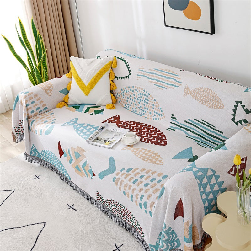Artistic Fish Pattern Throw Blanket