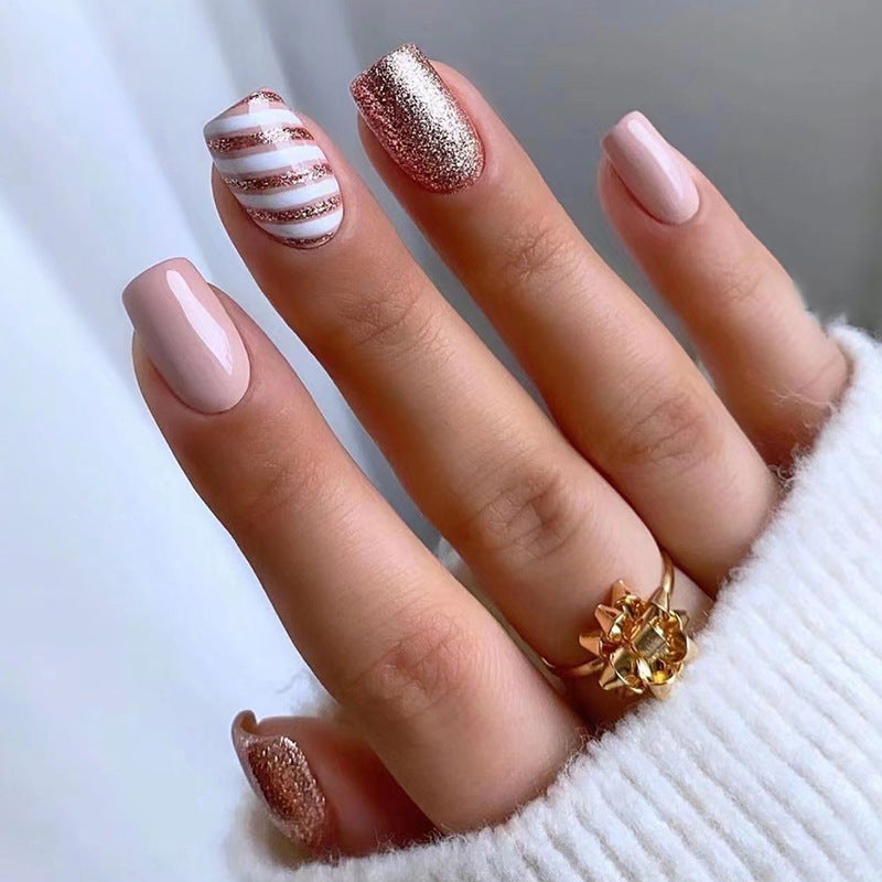 Glittery Press-On Nail Tips Set Bowlift