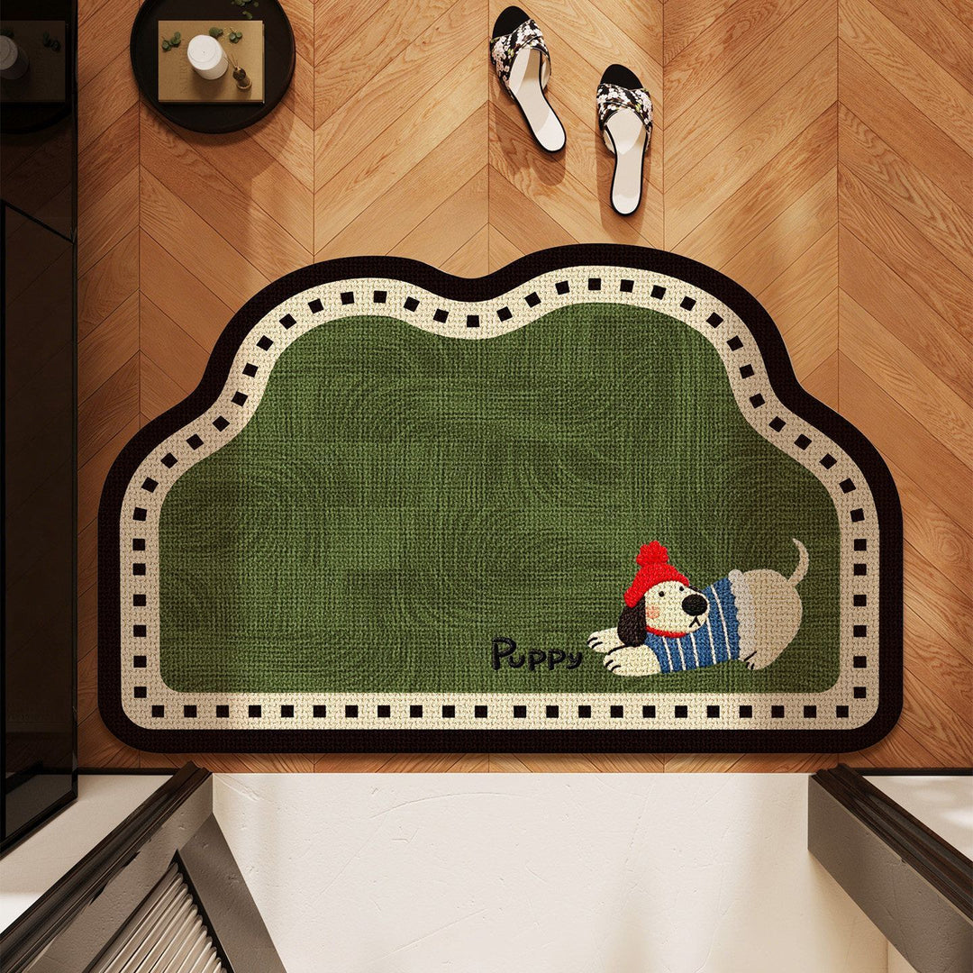 Cartoon-Themed Plush Bath Rug Bowlift