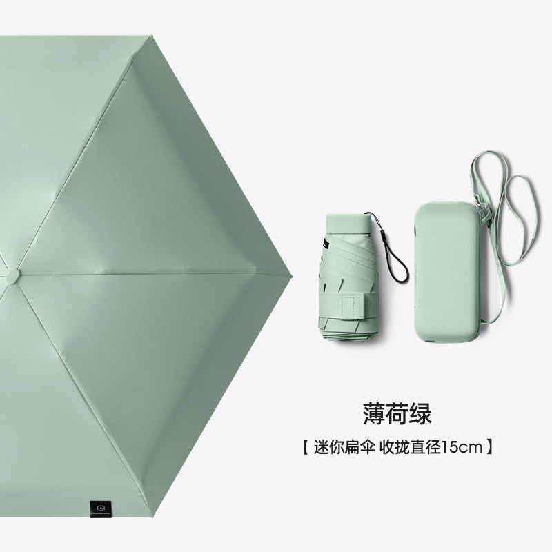 Women's compact rain and sun protection umbrella with carrying case Bowlift