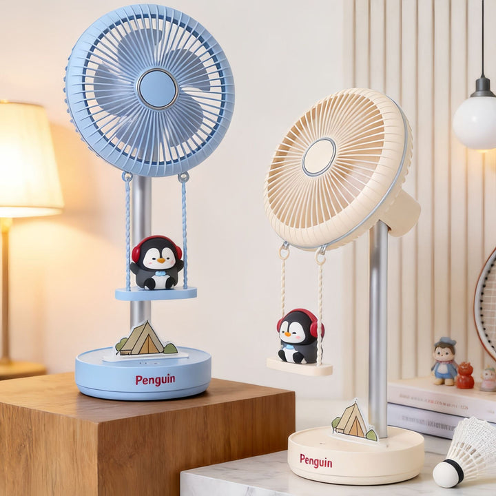 Ladies portable table fan with cute penguin design Bowlift