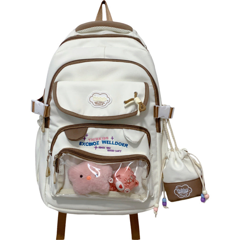 Multi-Compartment Transparent Travel School Backpack Bowlift