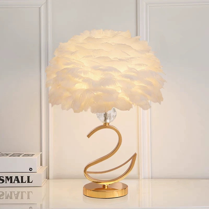 Feathered Accent Table Lamp