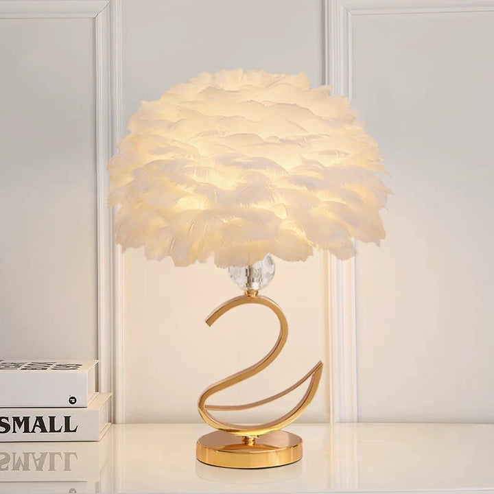 Feathered Accent Table Lamp