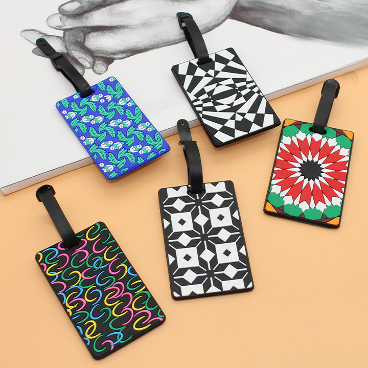 Unisex Luggage Tag with Modern Geometric Design Bowlift