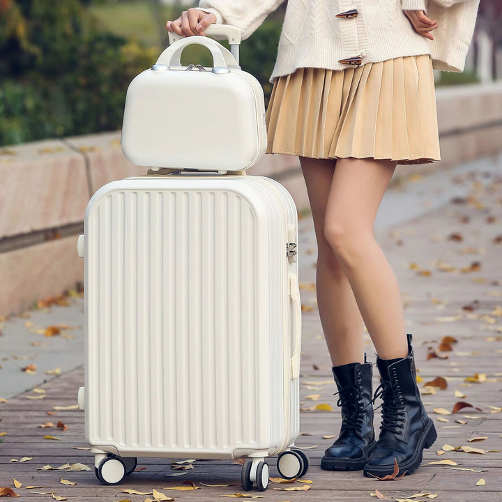 Women's Stylish Dual-Compartment Rolling Luggage Bowlift