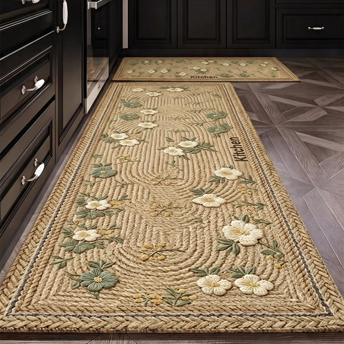 Textured Kitchen Area Comfort Runner Mat Bowlift