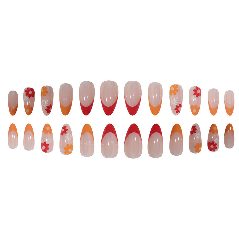 Floral-Designed Press-On Nail Set Bowlift
