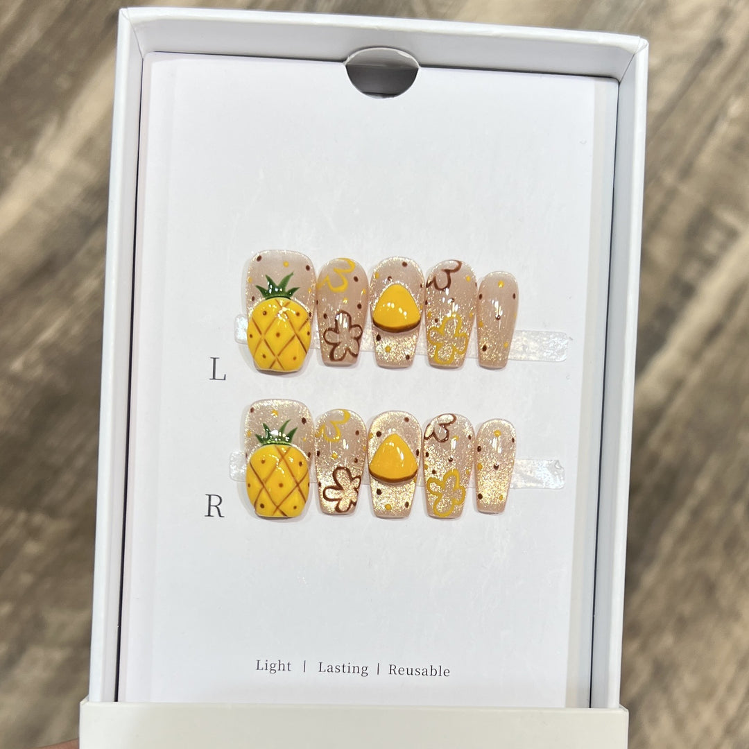 Tropical Fruit-Themed Press-On Nail Set Bowlift