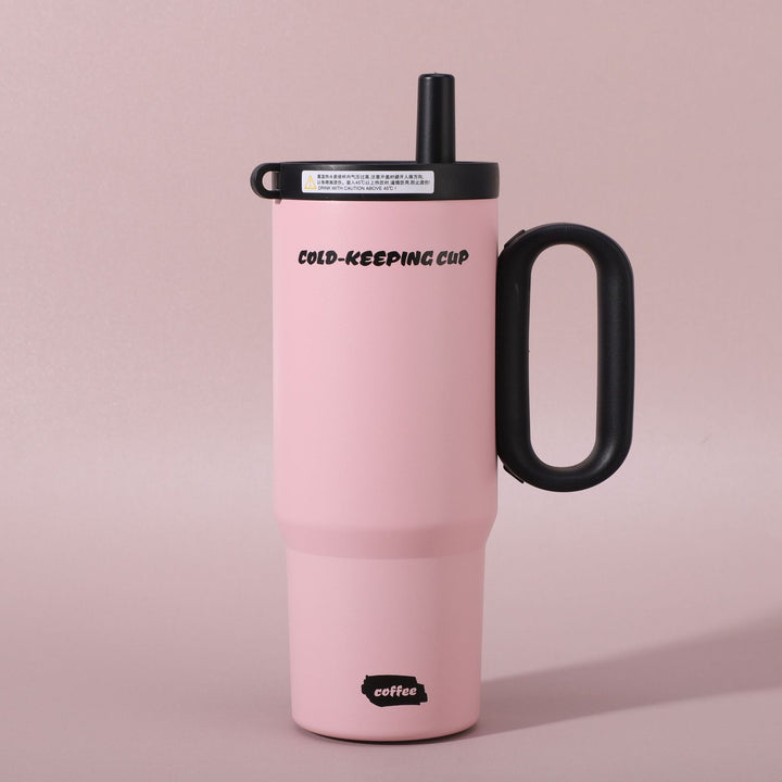 Ladies insulated coffee mug with carrying handle Bowlift