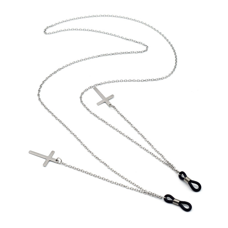 Trendy Metal Cross Eyewear Chain Bowlift