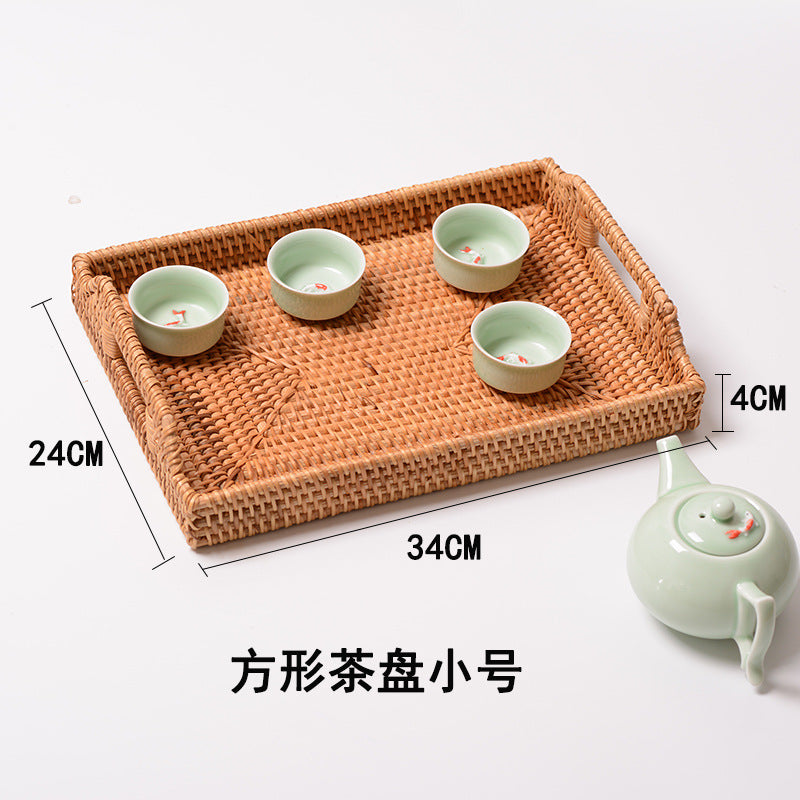Women's rectangular serving tray made of woven natural material Bowlift