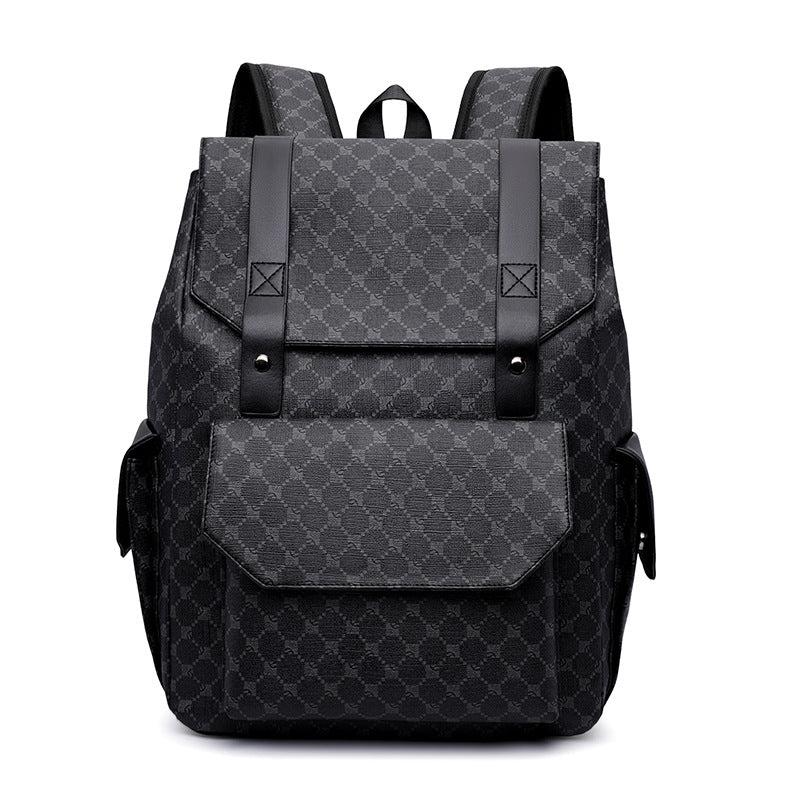 Stylish Checkerboard Pattern Backpack