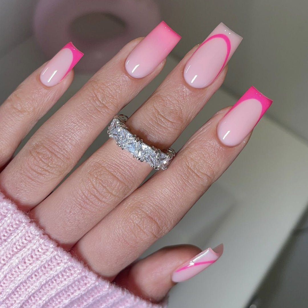 Creative French Tip Acrylic Nail Art Extensions Bowlift