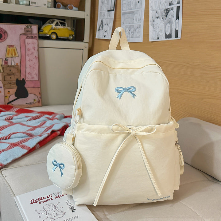Backpack with Cute Appliqués and Multifunctional Design Bowlift