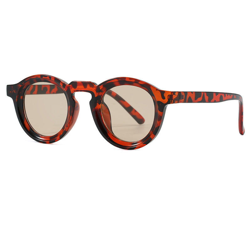 Women's fashionable round sunglasses with transparent frame and UV protection Bowlift