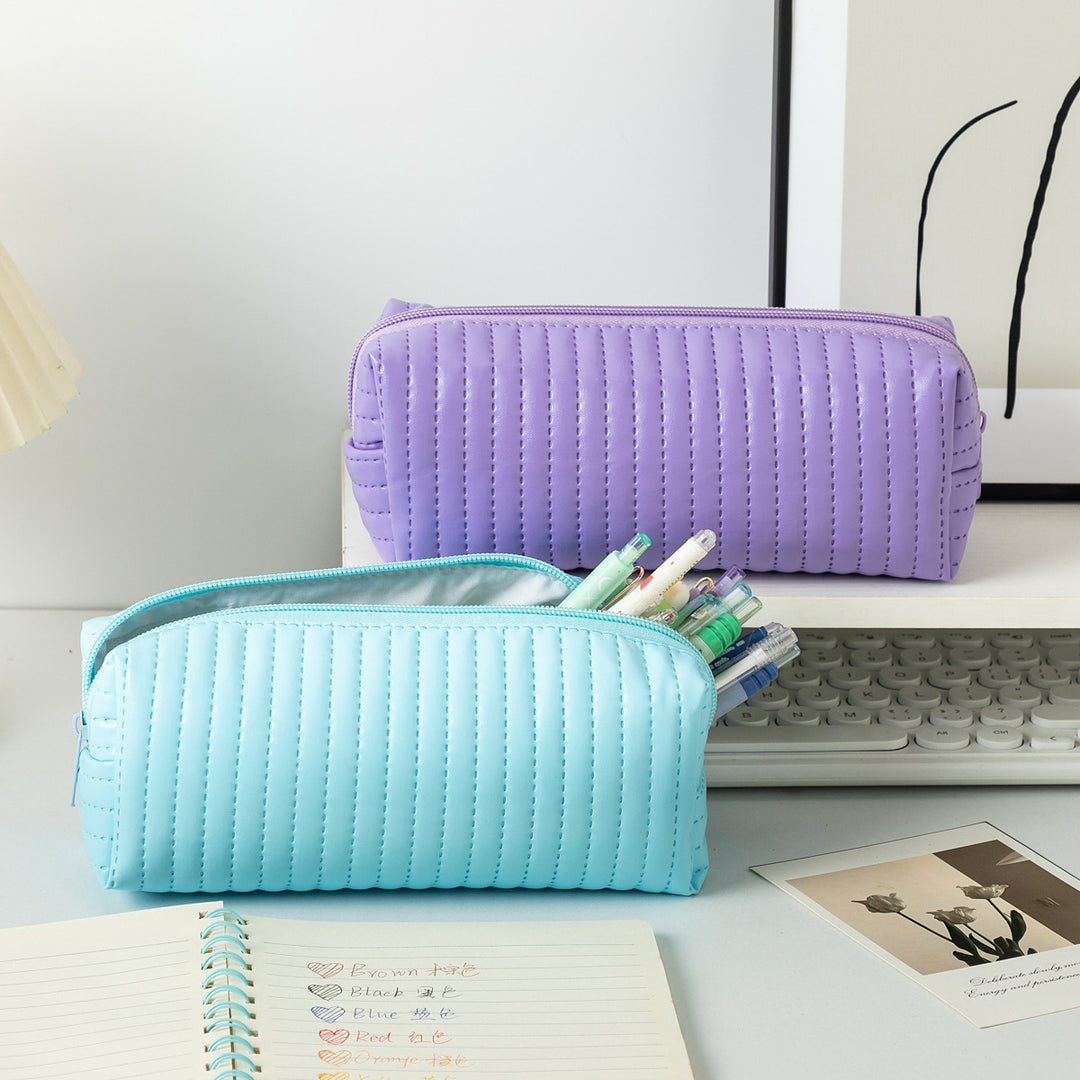 Textured Zippered Pencil Case Bowlift