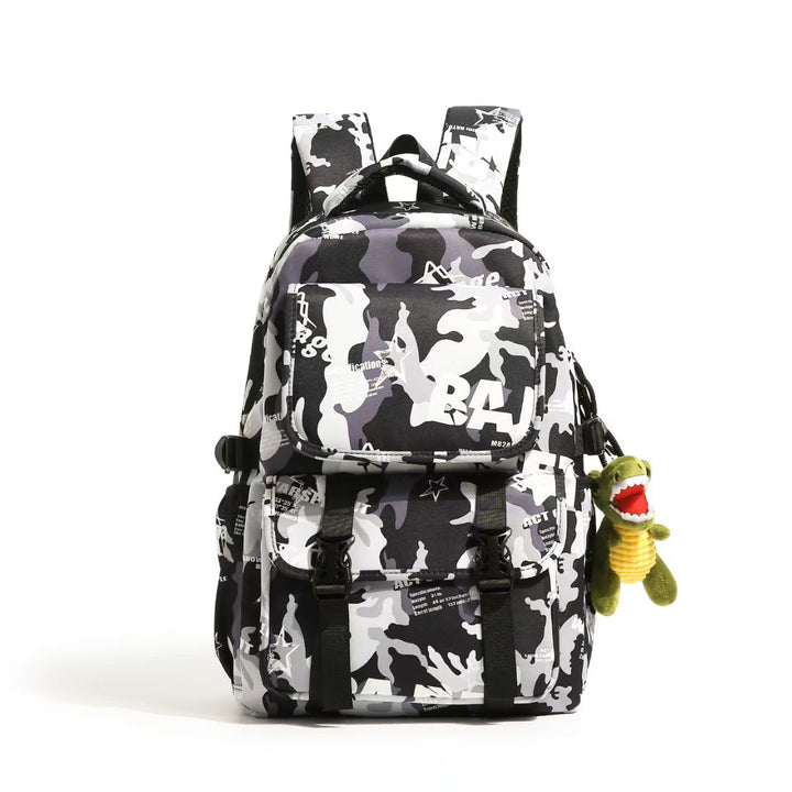 Versatile Camo Patterned Backpack Bowlift