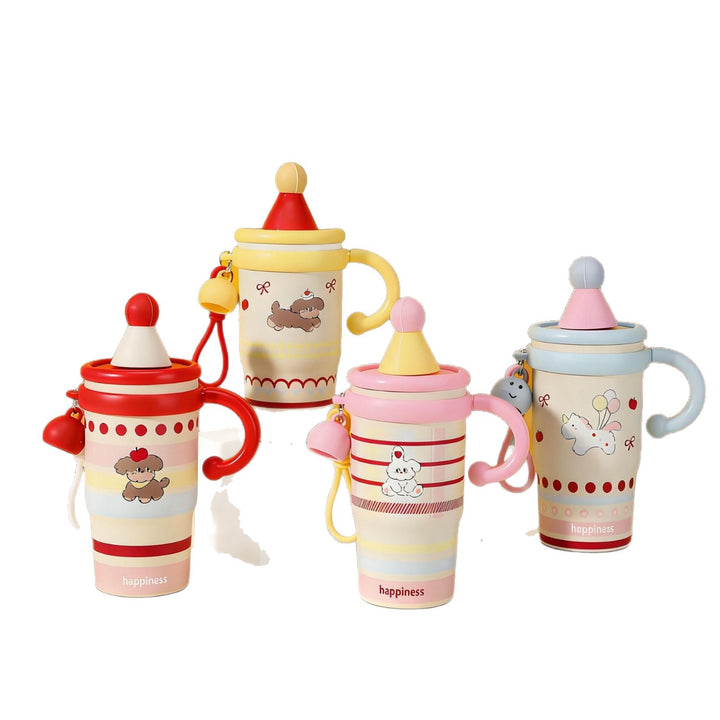 Ladies colorful and creative drinking cups with lid Bowlift