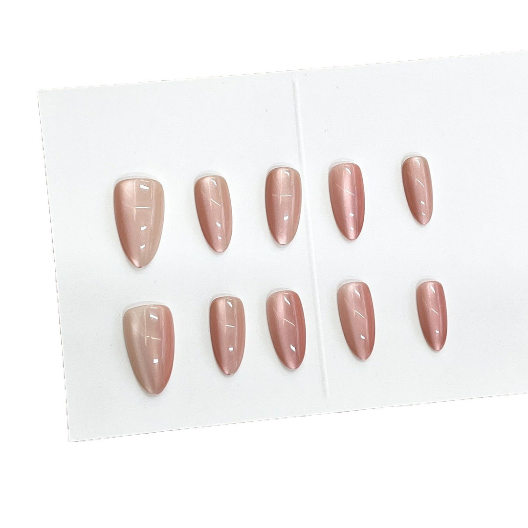 Glossy Almond-Shaped Press-On Nail Set Bowlift 1787225130