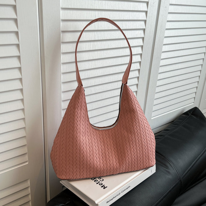 Textured Woven Shoulder Bag Bowlift