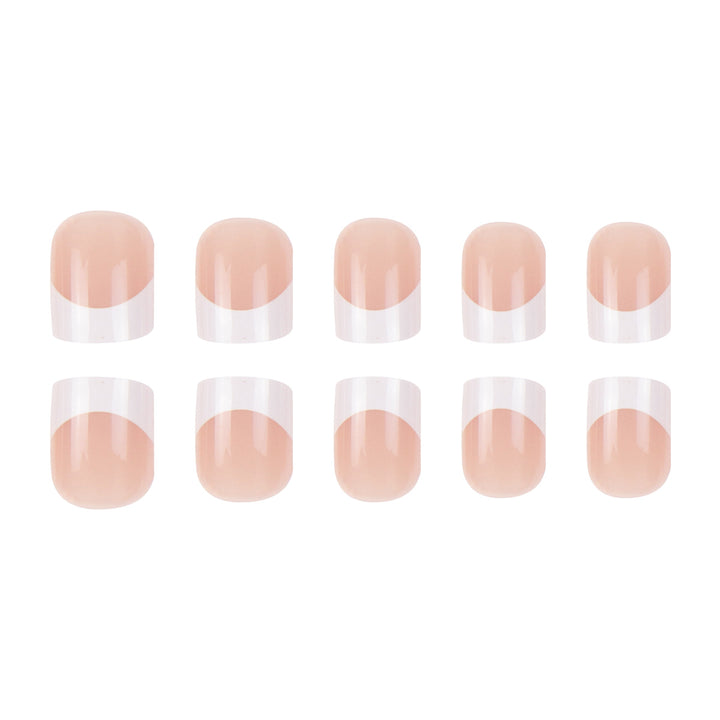 Elegant French Tip Press-On Nail Art Bowlift