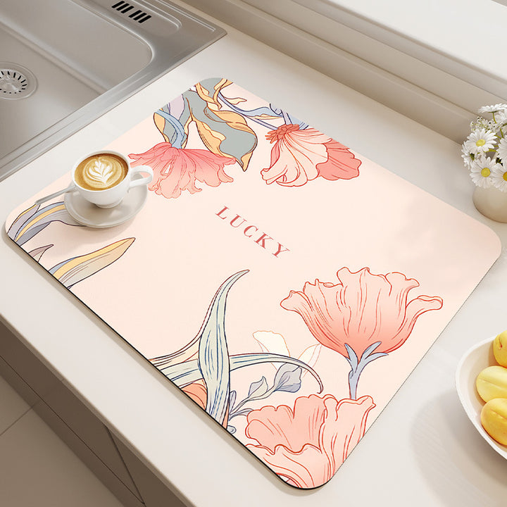 Stylish Floral Kitchen Mat Bowlift