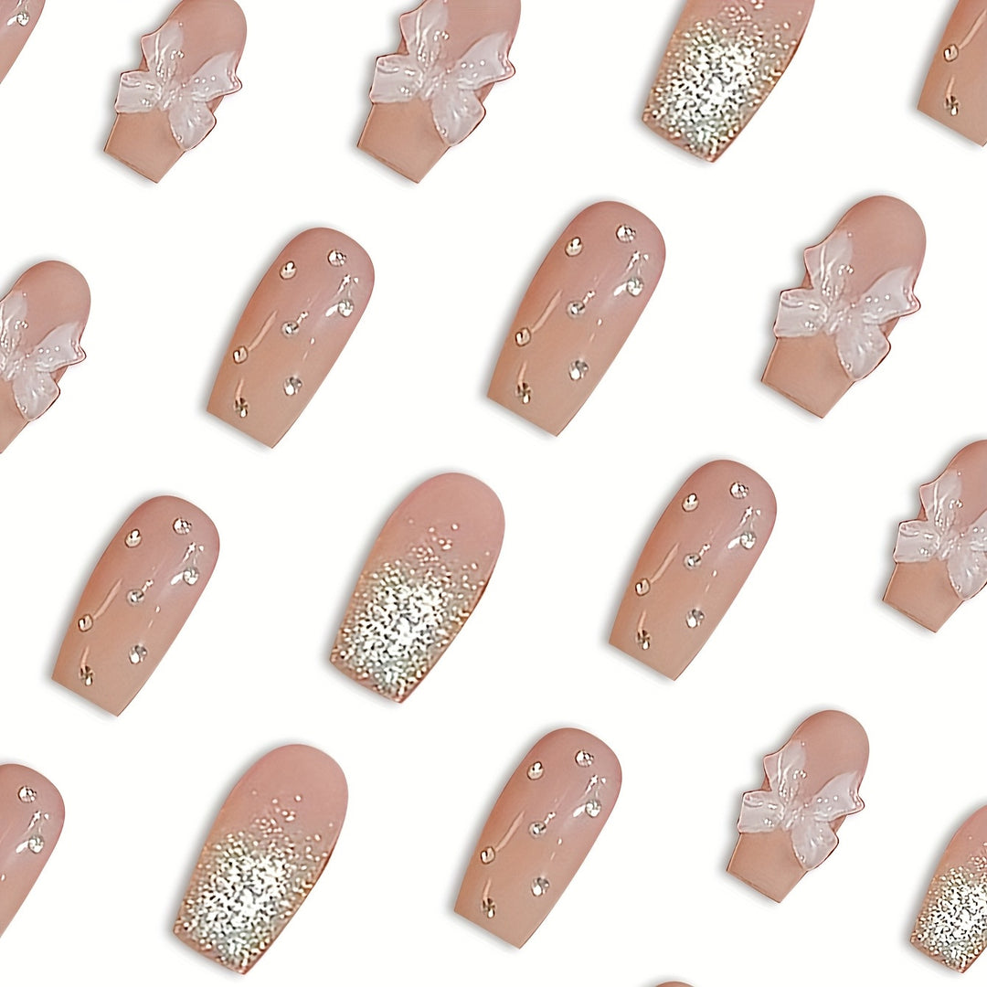 Chic Decorative 3D Press-On Nail Set Bowlift