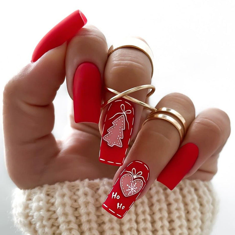 Christmas nail art set with festive motifs and glitter accents Bowlift