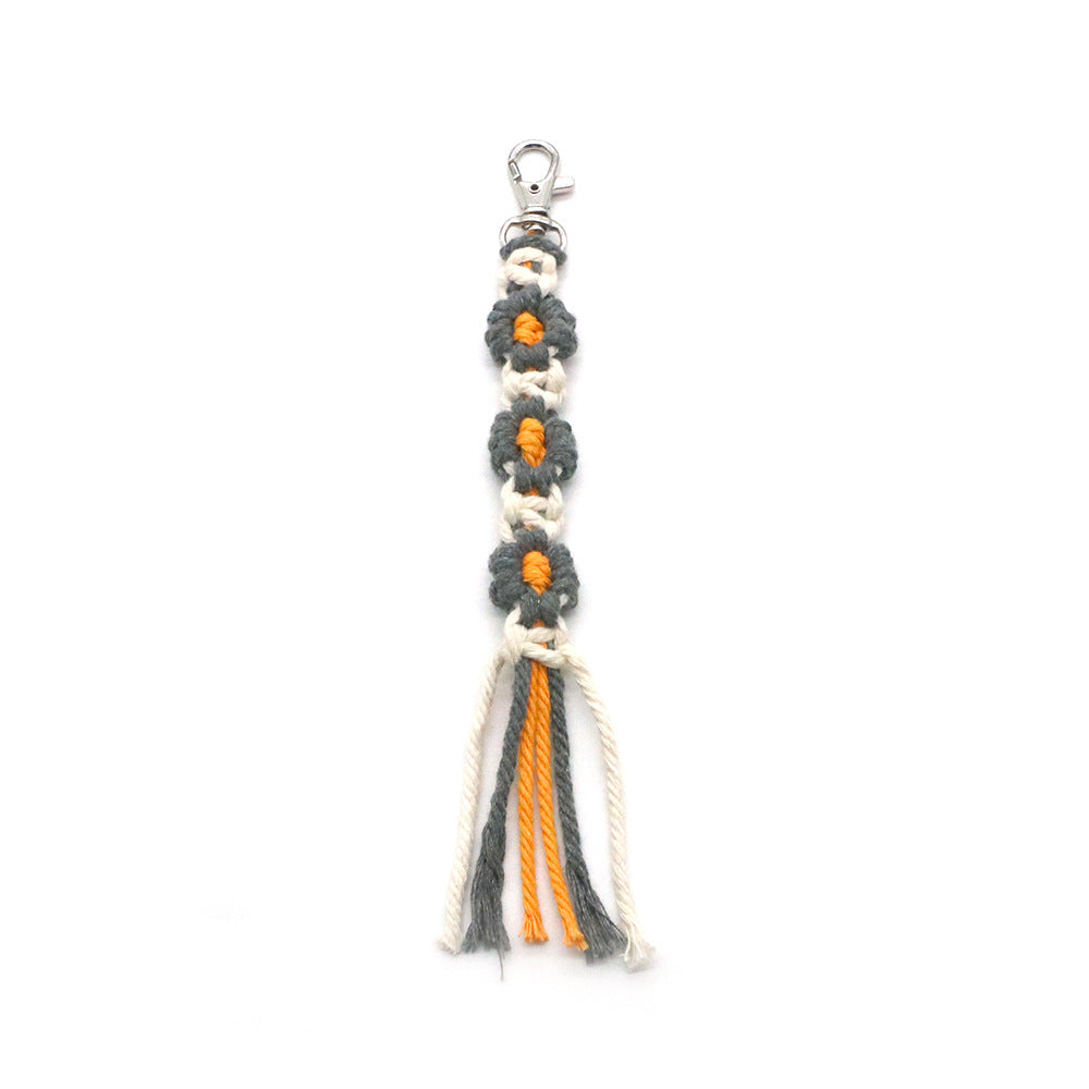 Decorative keychain made of macrame
