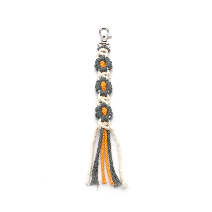 Decorative keychain made of macrame