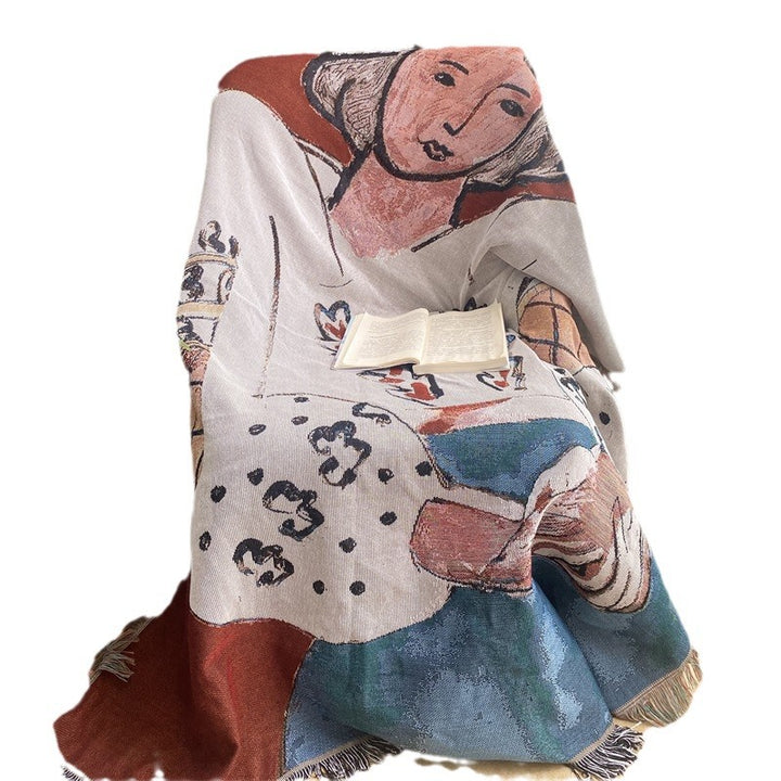 Artistic Woven Tapestry Throw Blanket