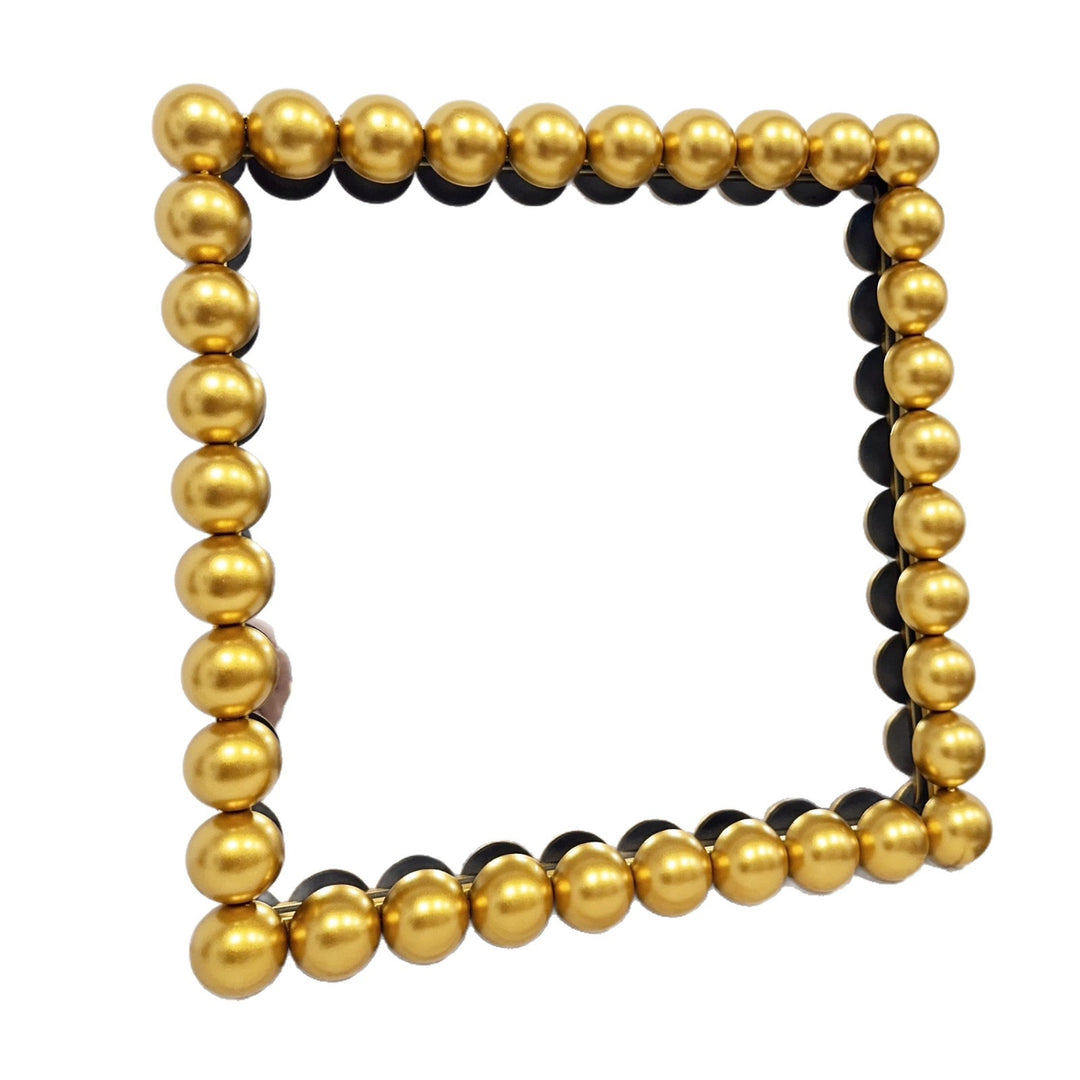 Decorative Square Wall Mirror with Beaded Frame Bowlift