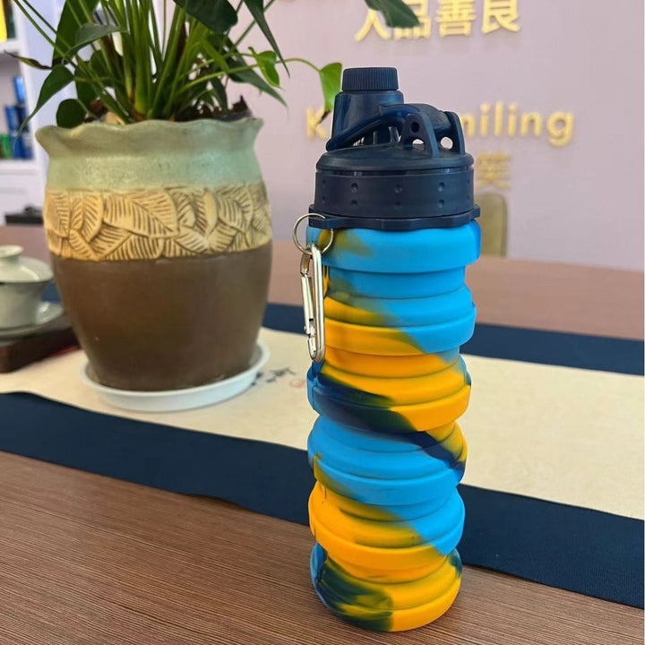 Unisex Collapsible Sports Water Bottle with Carabiner Bowlift