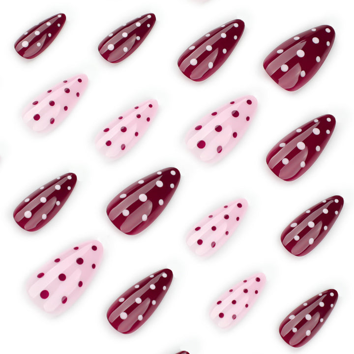 Artful Nail Extensions with Dots and Elegant Accents Bowlift