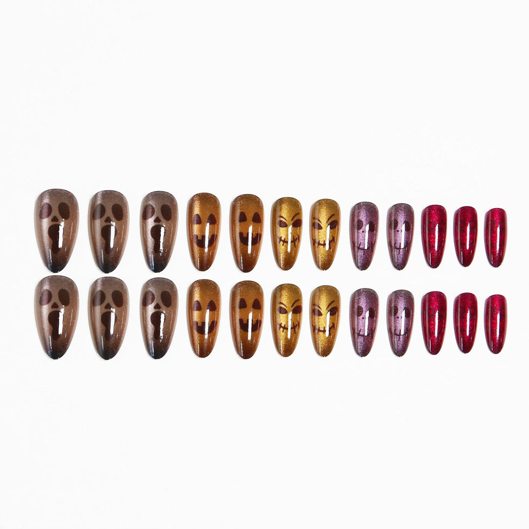 Creative Halloween Nail Art Set with Detailed Creepy Design Bowlift