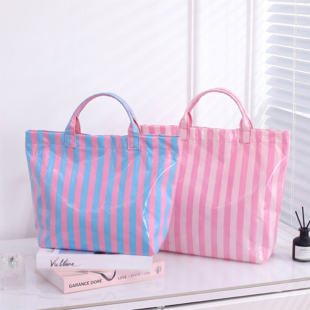spacious Stripe Beach Bag Bowlift