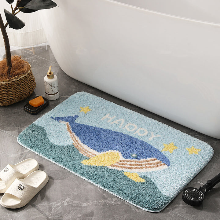 Cartoon Whale Bath Mat Bowlift