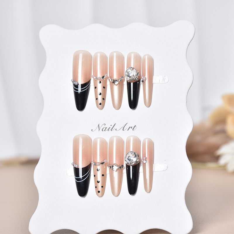 Glamorous Heart-Themed Press-On Nail Set Bowlift