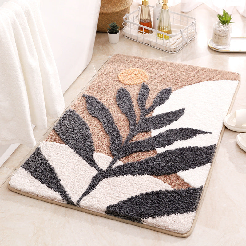 Abstract Leaf Pattern Bath Mat Bowlift