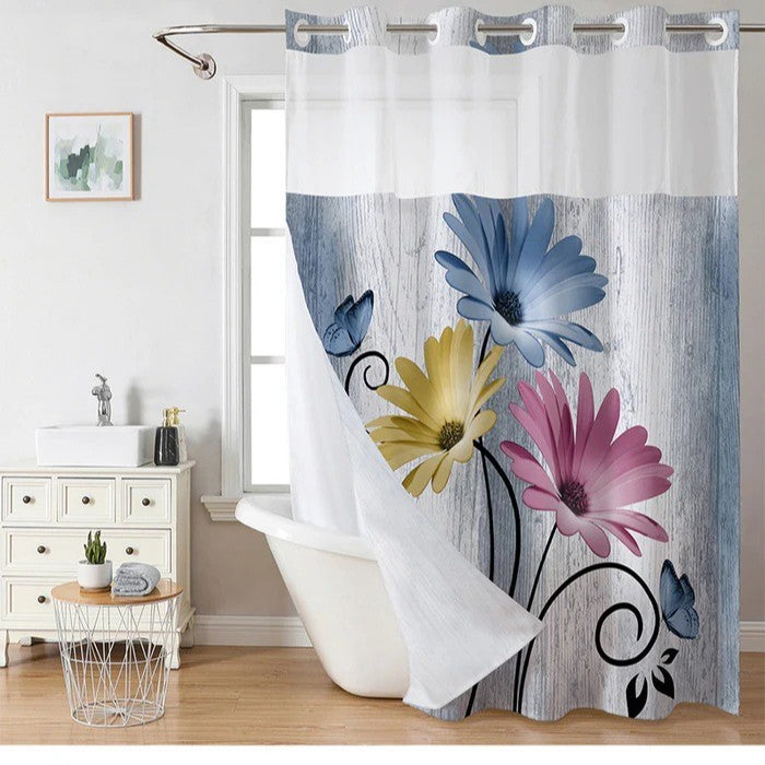 Artistic Floral Shower Curtain Bowlift