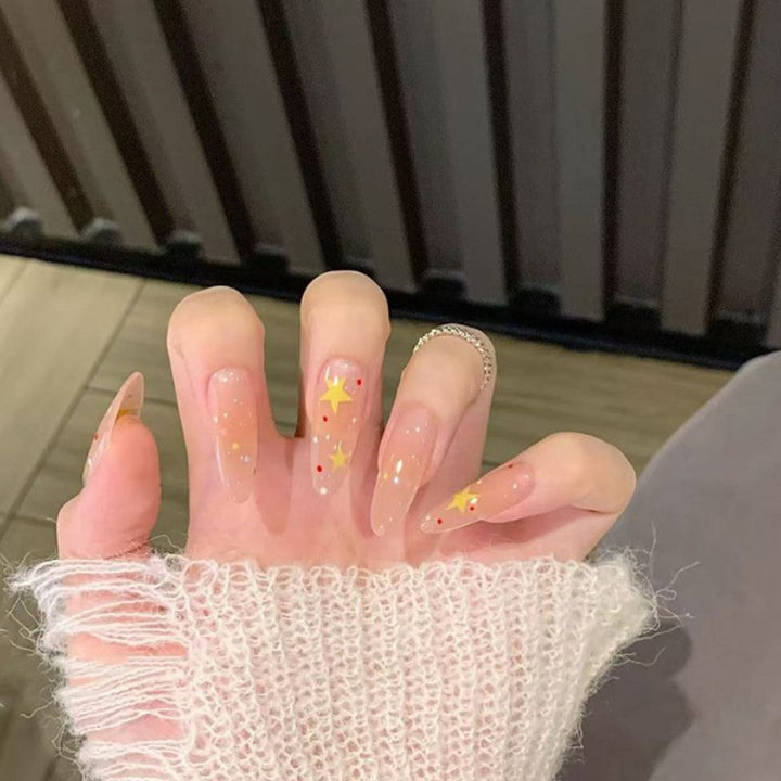 Glossy Nail Art Set with Sparkling Glitter Accents Bowlift