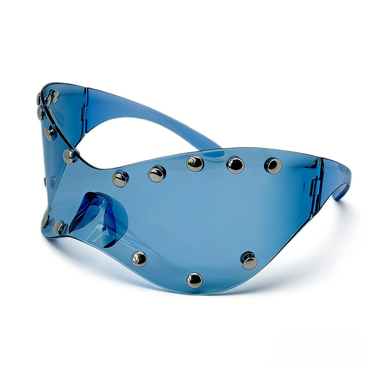 Women's futuristic designer sunglasses with decorative metal elements Bowlift