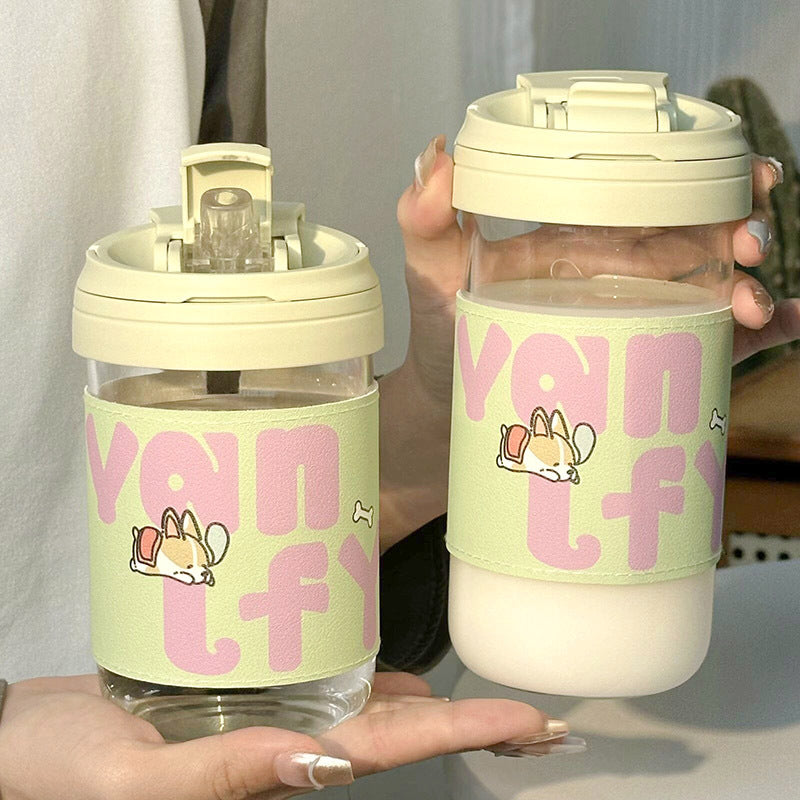 Ladies Insulated Drinking Cup with secure flip closure and cute cat design Bowlift
