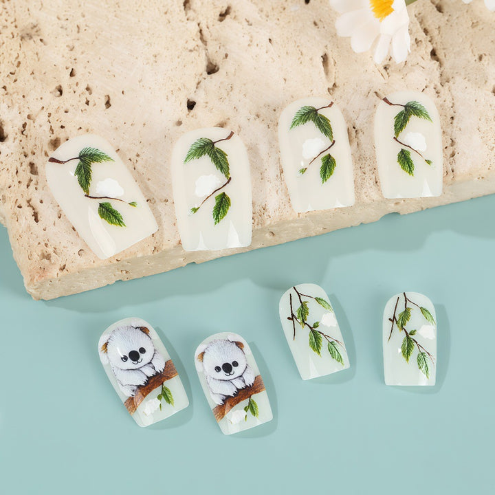 Creative panda design artificial nails Bowlift