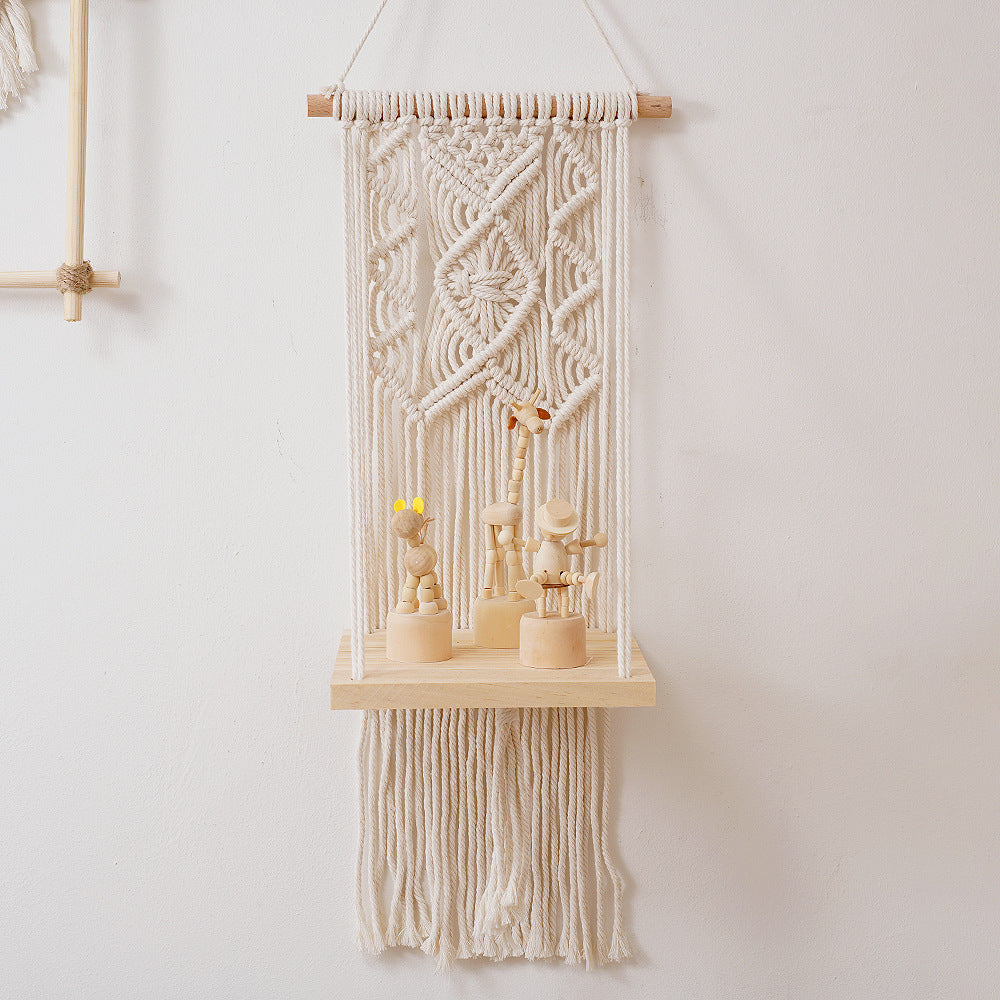 Macramé Wall Hanging Planter Shelf Bowlift