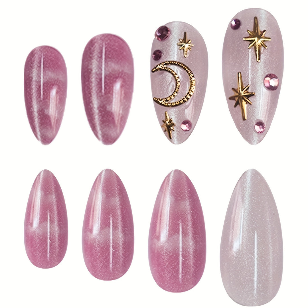 Celestial-Themed Decorative Press-On Nails Bowlift