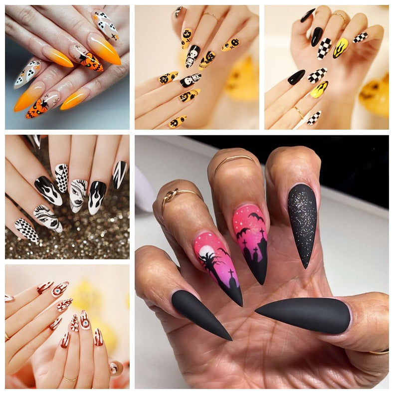 Artful Nail Art in Halloween Design Bowlift