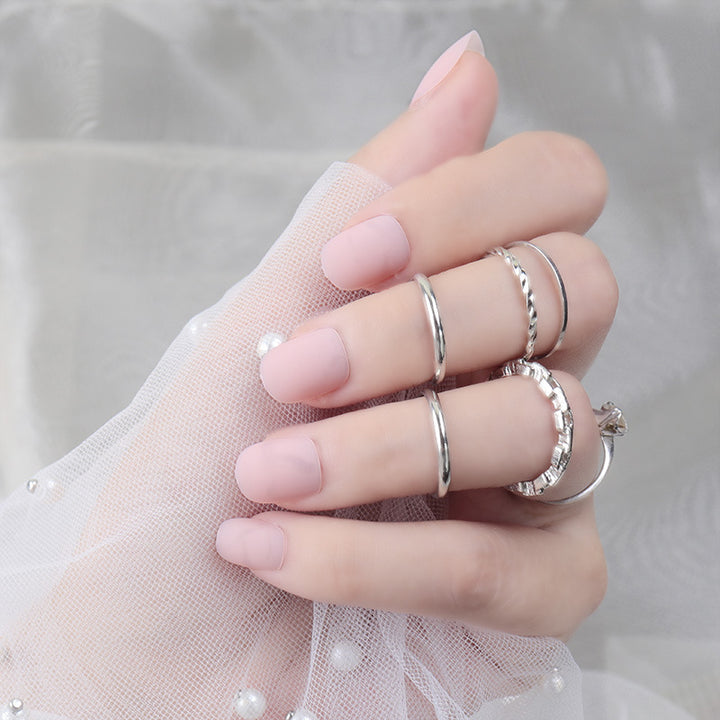 Matte Press-On Nail Set Bowlift
